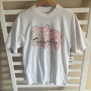 NWT Purgatory x Revolve x City Of Angels White Graphic T-Shirt Short Sleeve